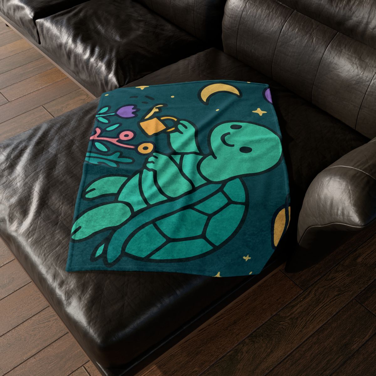 Starlight Sea Turtle Garden personalized cozy blankets