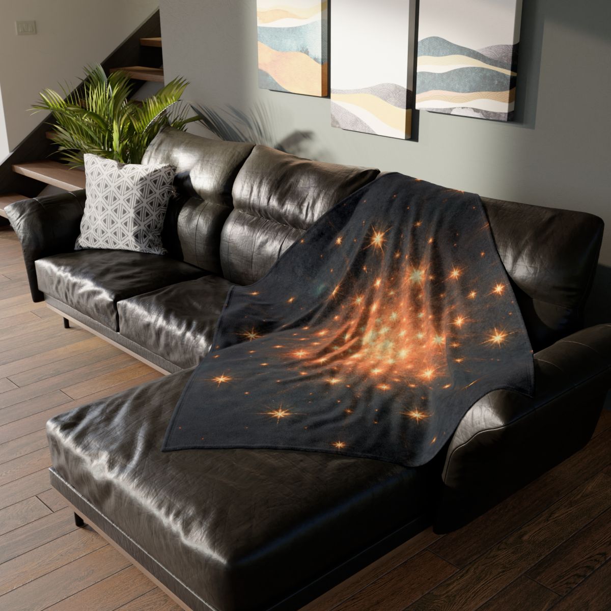 Starburst Mosaic Field personalized cozy blankets