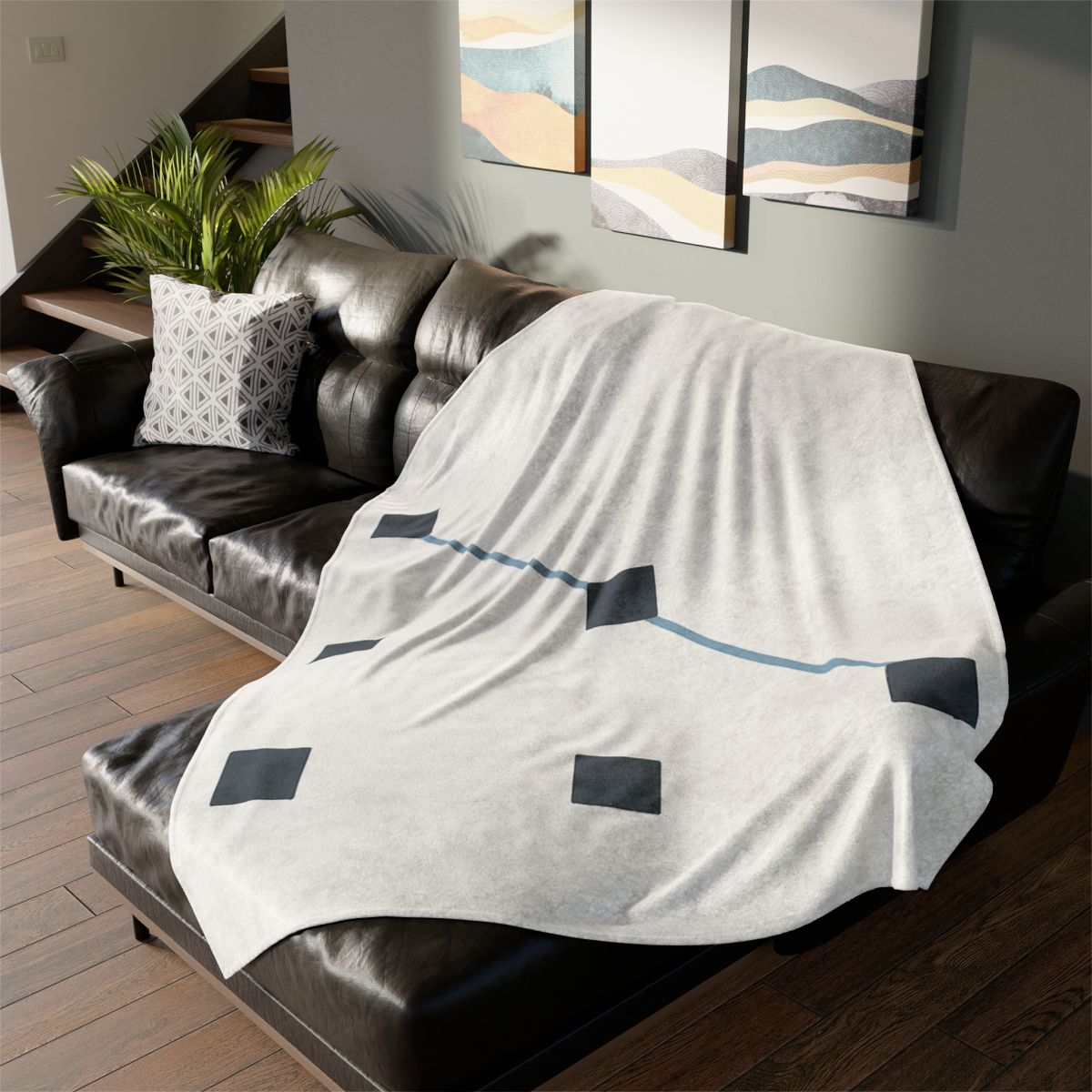 Diagonal Star Path Grid stylish throw blankets