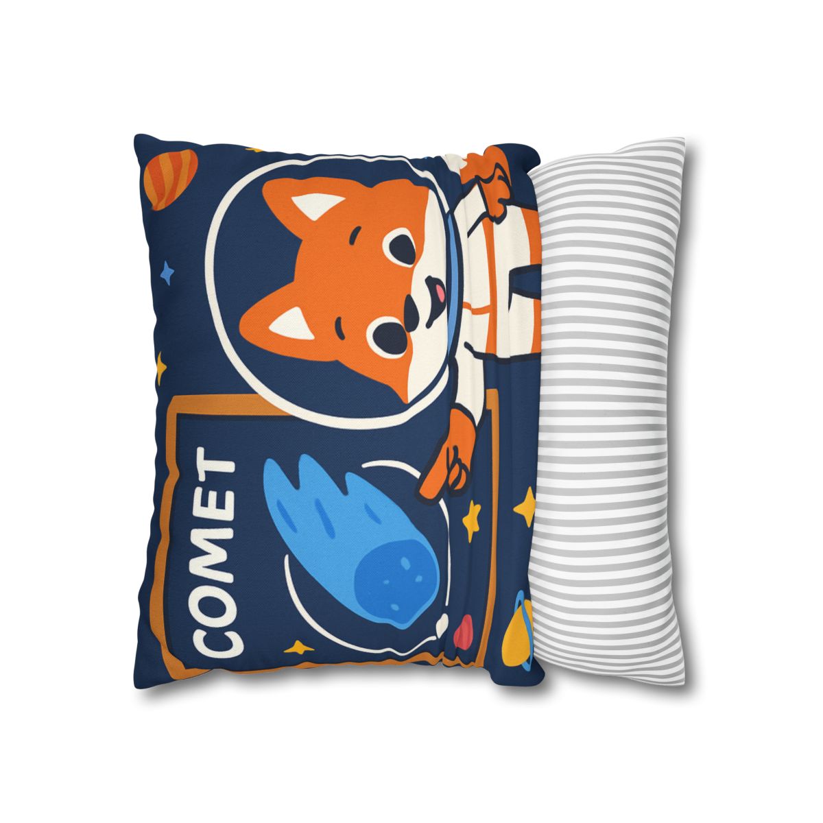 Comet Classroom With Curious Space Fox soft cotton pillow cases