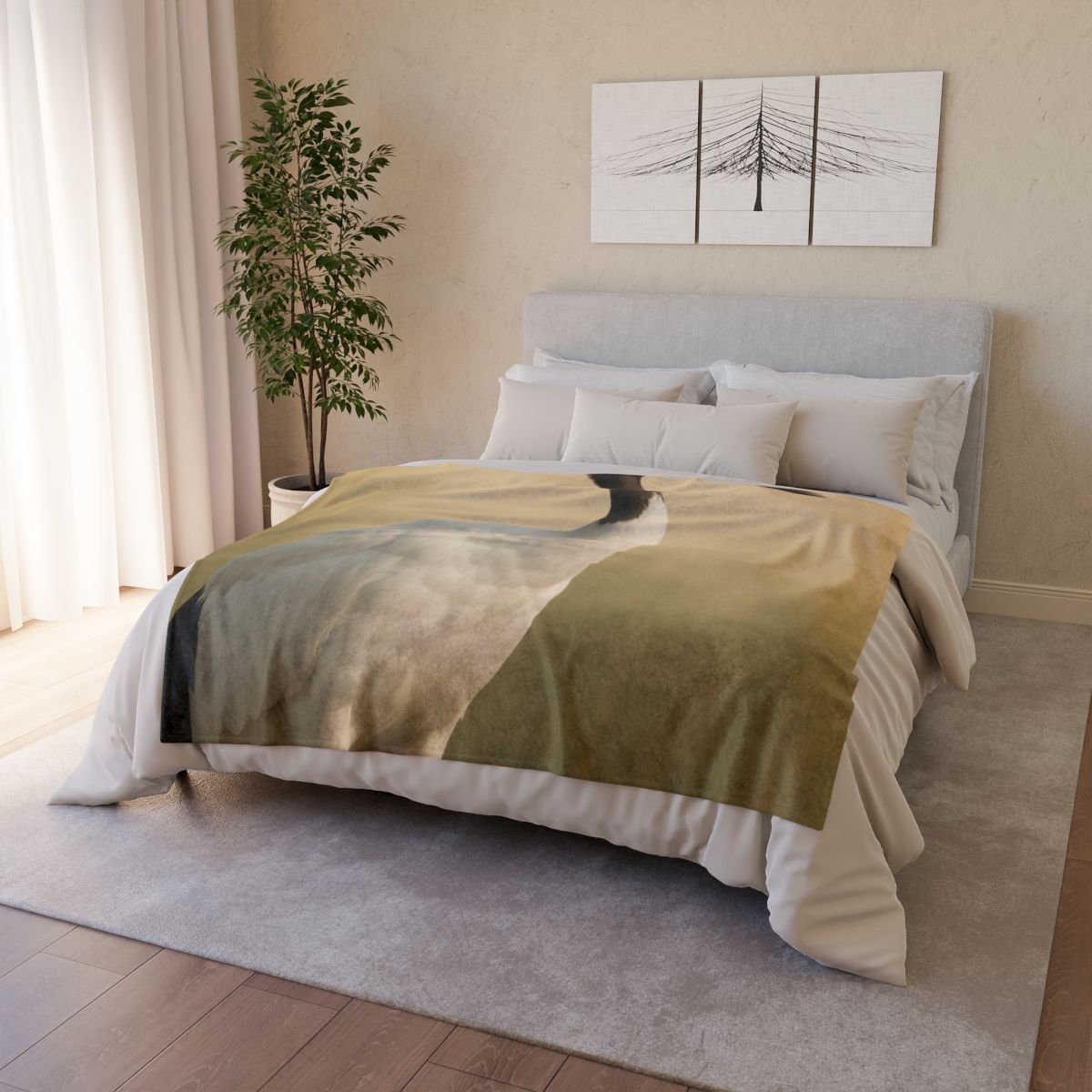 Quiet Halo Red Crowned Crane trendy patterned blankets