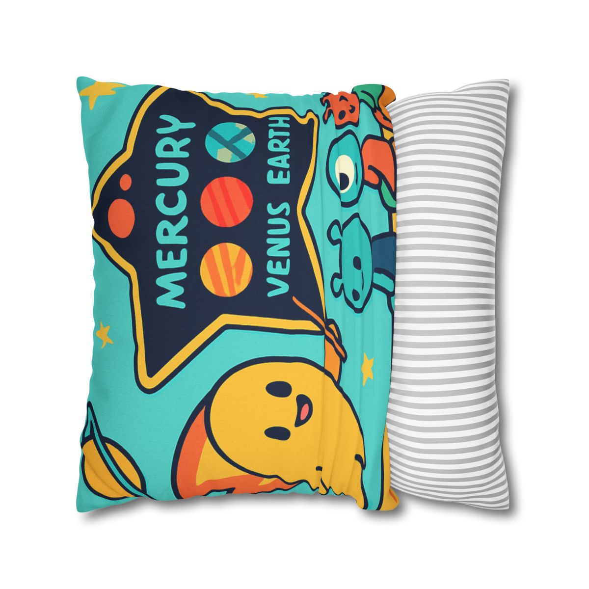 Comet Classroom On A Floating Asteroid designer print pillow cases