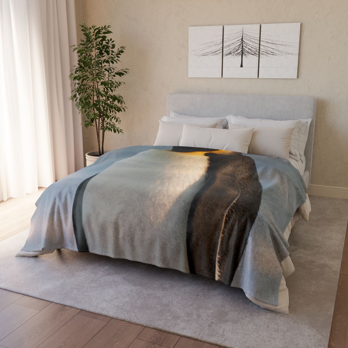 Aurora Drift Emperor Penguin stylish throw blankets