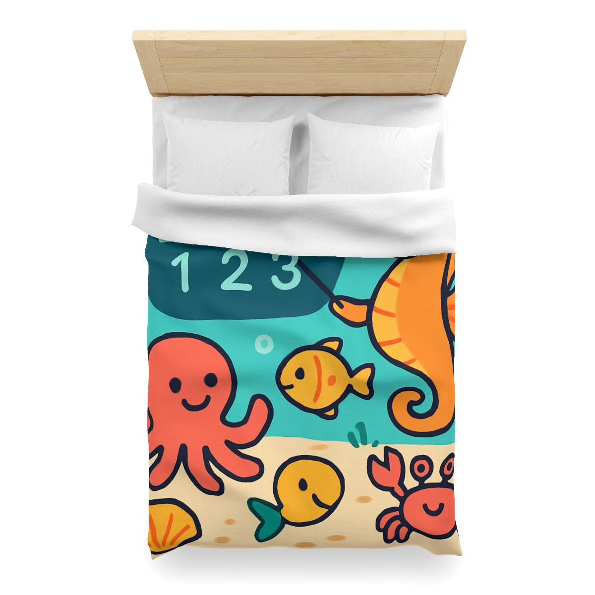 Coral Classroom With The Seahorse Teacher unique patterned duvets