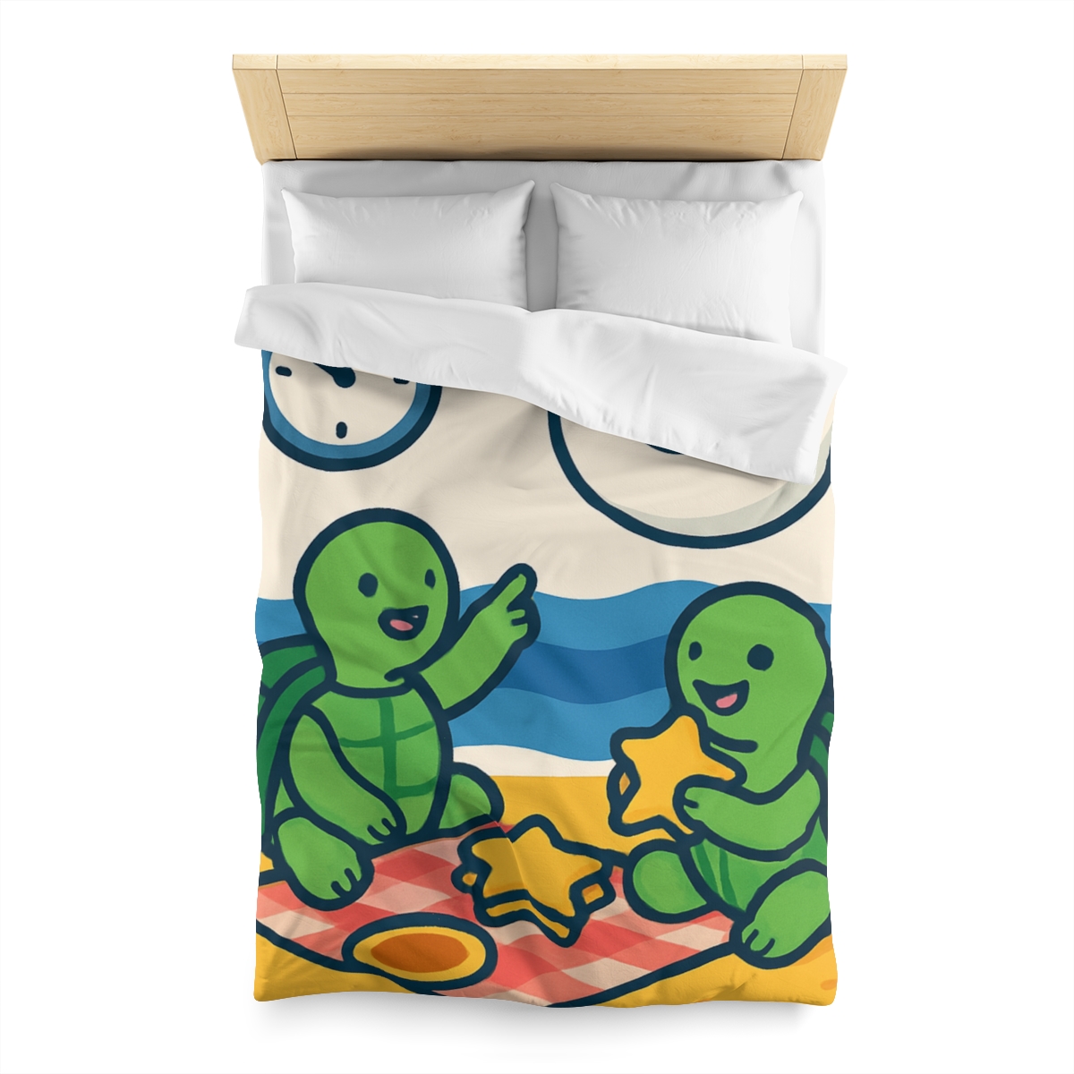 Moon Turtles Tide Time Picnic personalized bedding duvets