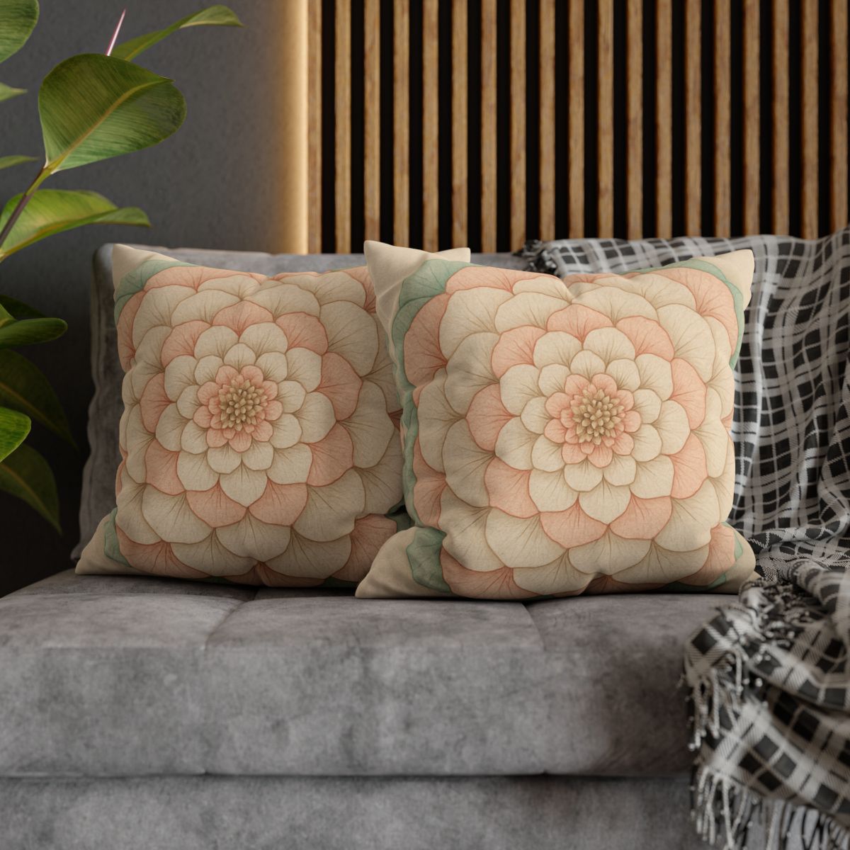 Petal Concentric Echoes soft cotton pillow cases