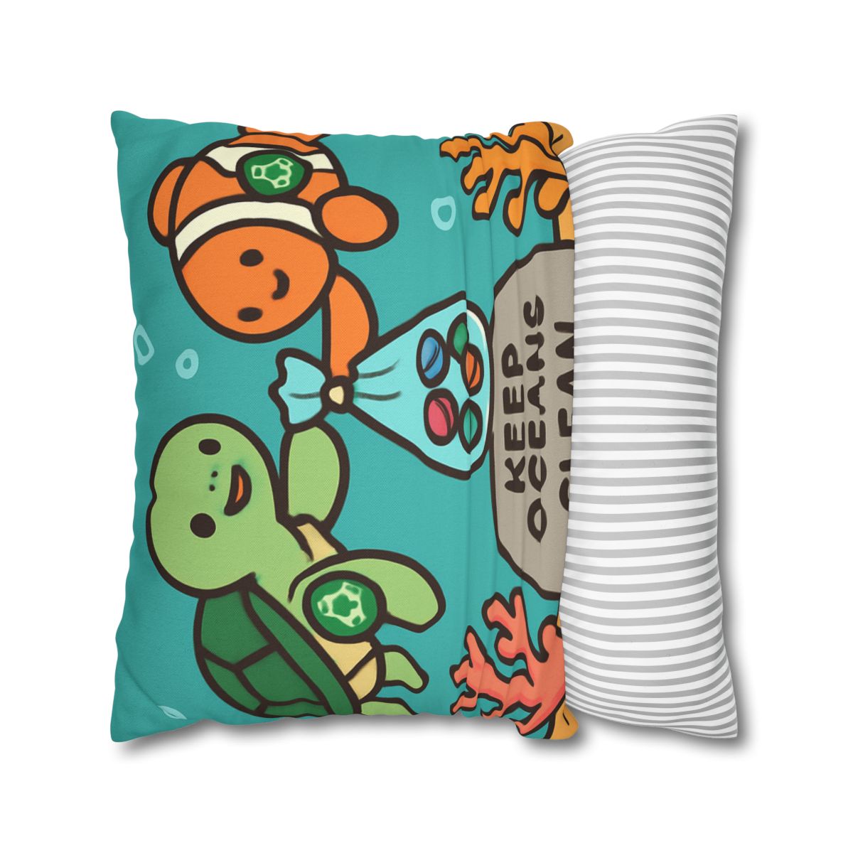 Coral Reef Cleanup Crew soft cotton pillow cases