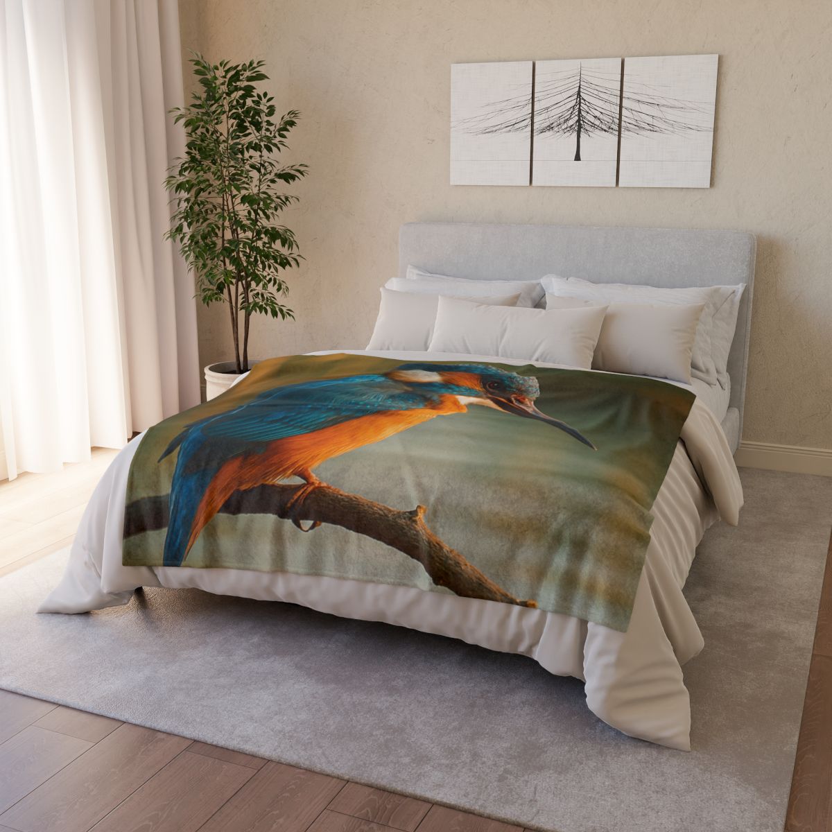 Aurora Splash Common Kingfisher custom blankets