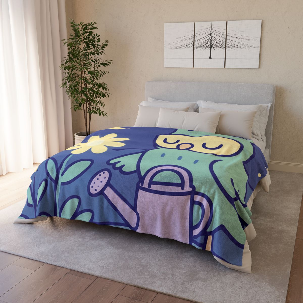 Moon Garden Owl stylish throw blankets