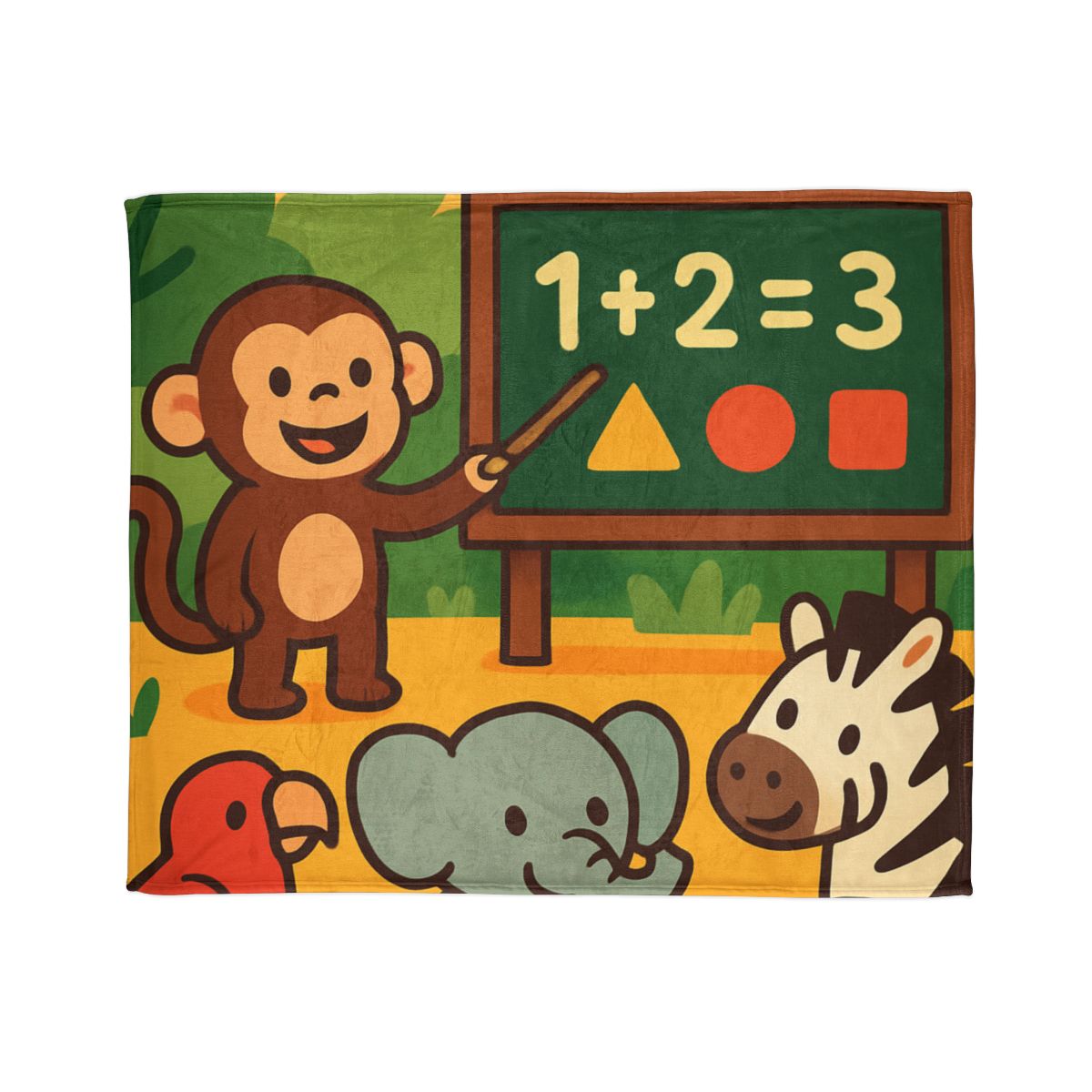 Jungle Math With Monkey And Friends trendy patterned blankets