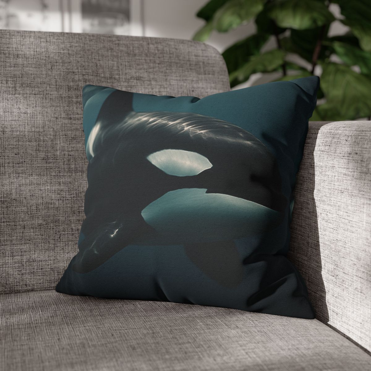 Tidal Shadow Orca soft cotton pillow cases