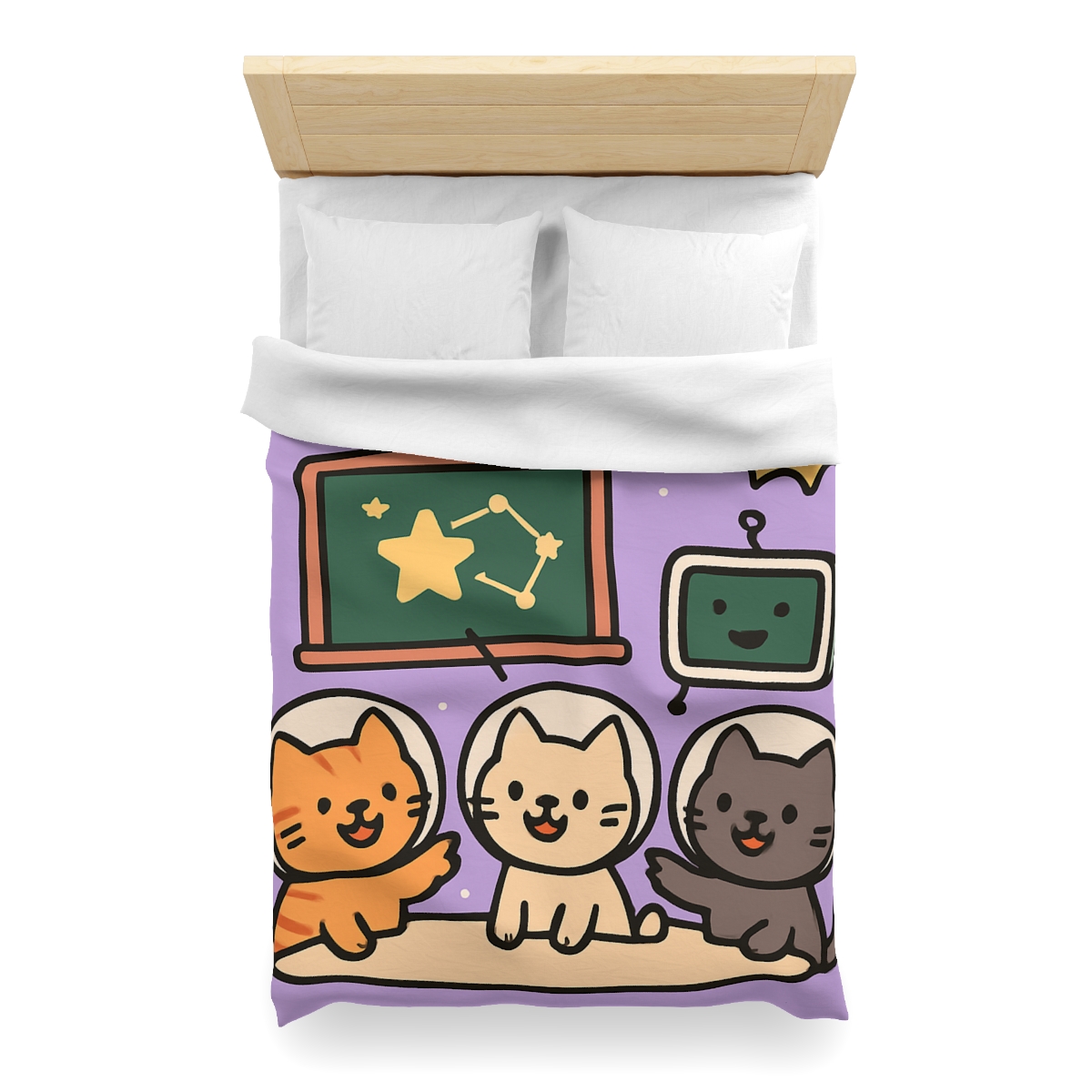 Space School Astronaut Cats unique patterned duvets