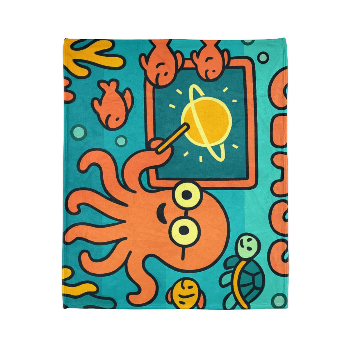 Cosmic Coral Reef Classroom soft fleece blankets