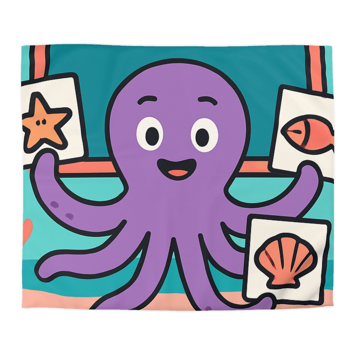 Coral Classroom Octopus soft comforter duvets