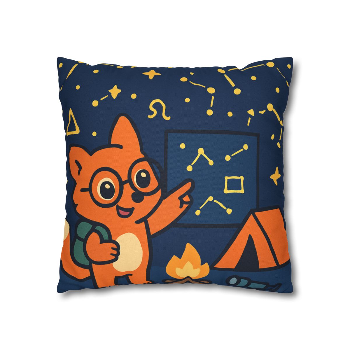 Constellation Camping With Fox Astronomer unique gift pillow cases