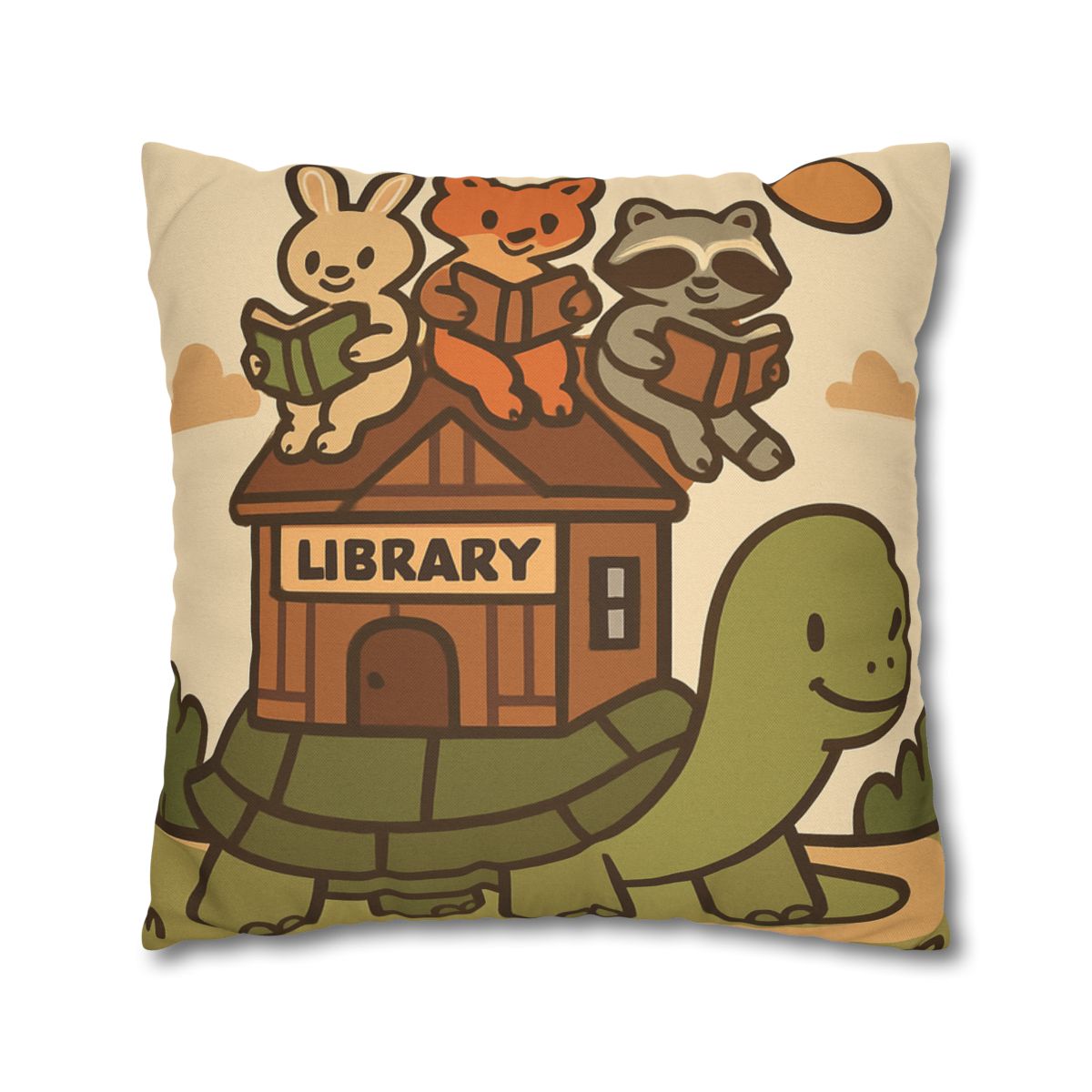 Time Traveling Turtle Library designer print pillow cases
