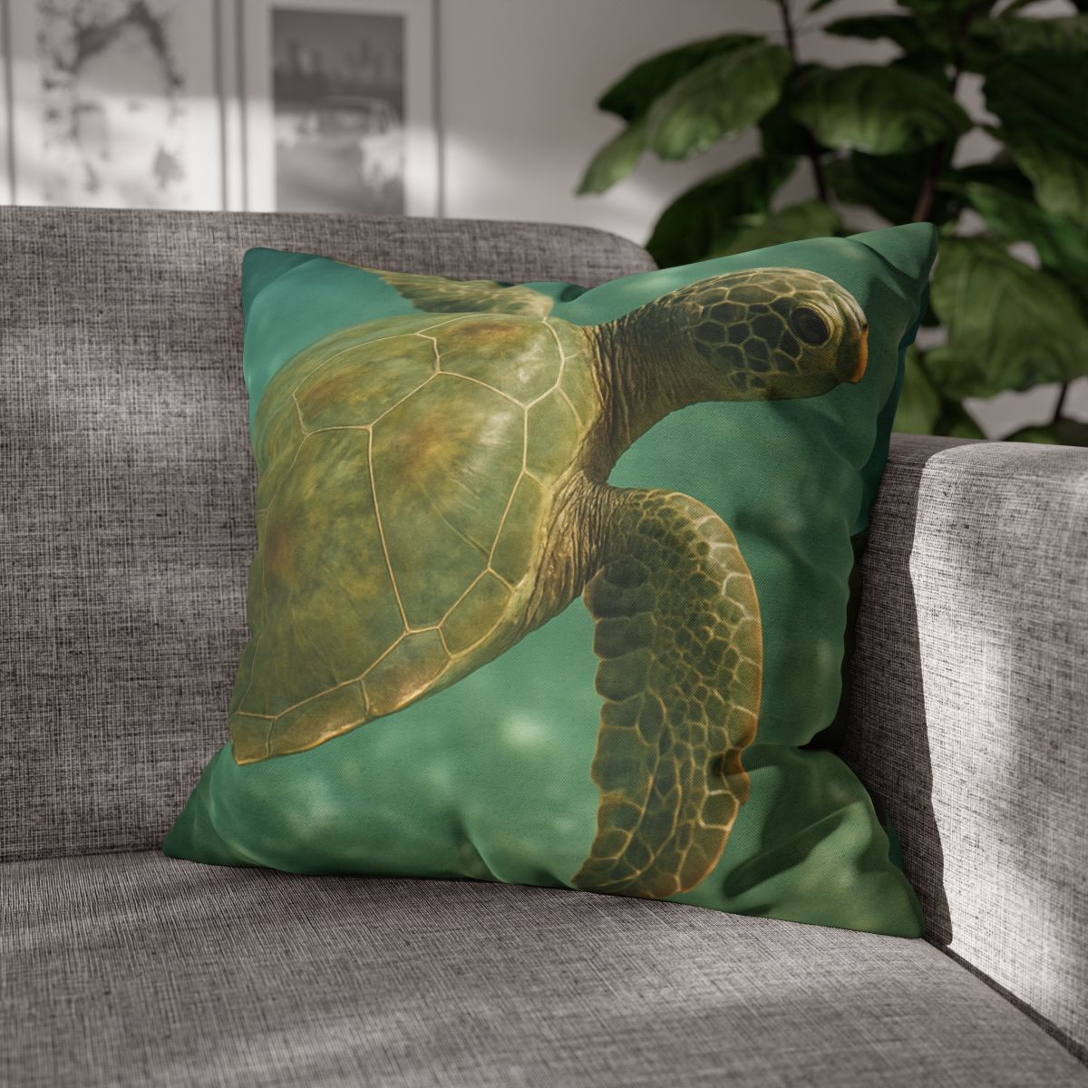 Sea Lantern Green Sea Turtle soft cotton pillow cases