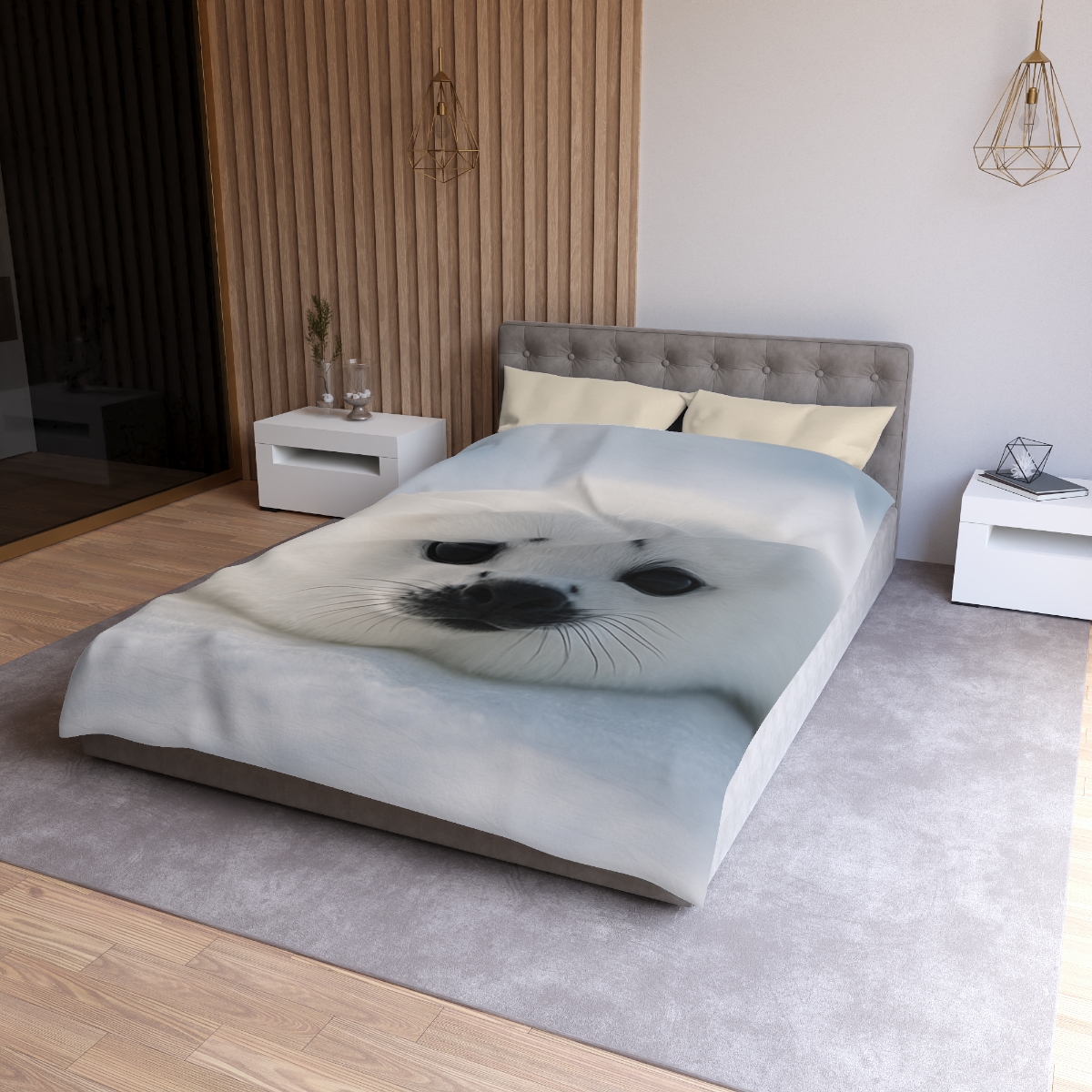 Snow Dream Harp Seal Pup unique patterned duvets