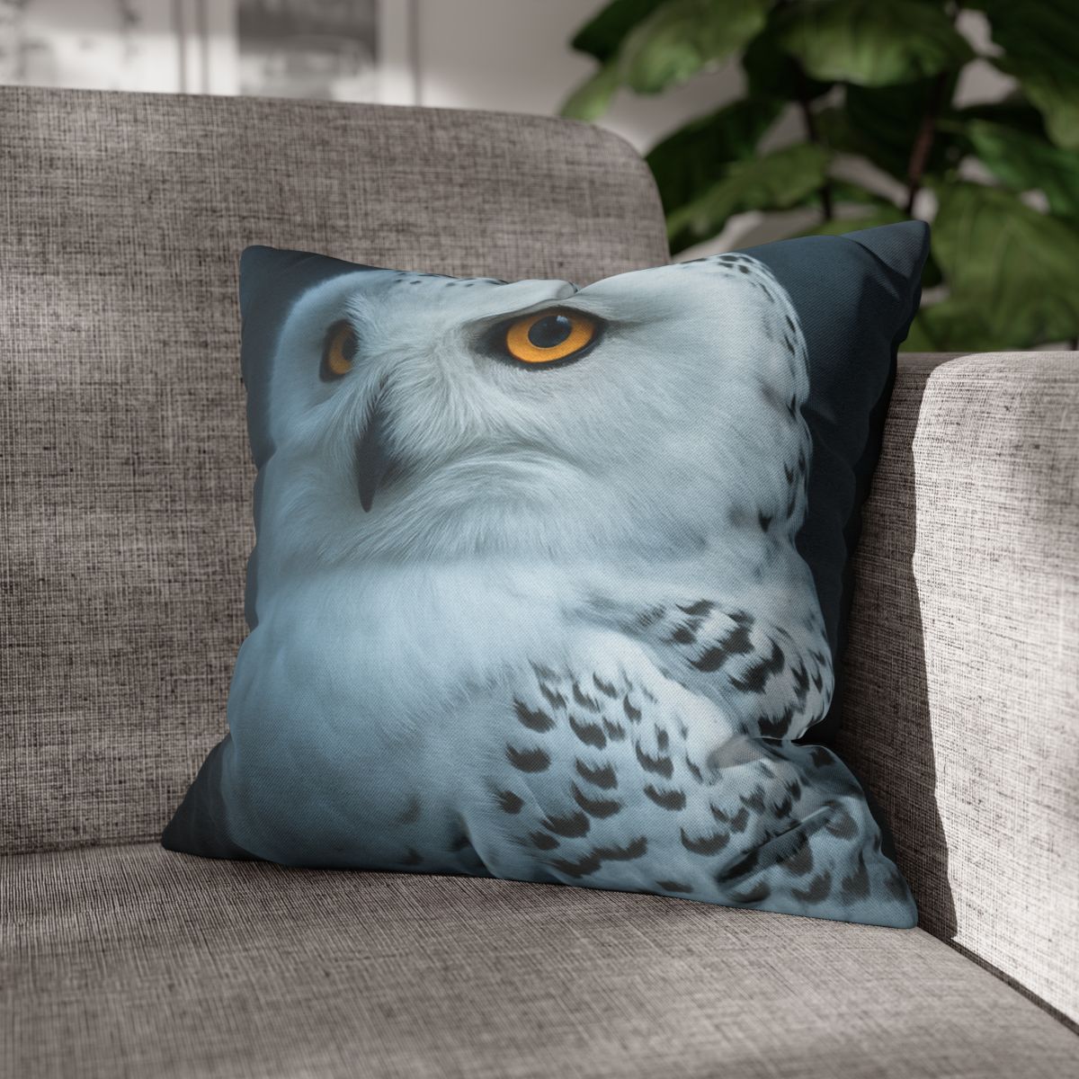 Midnight Watch Snowy Owl personalized pillow covers