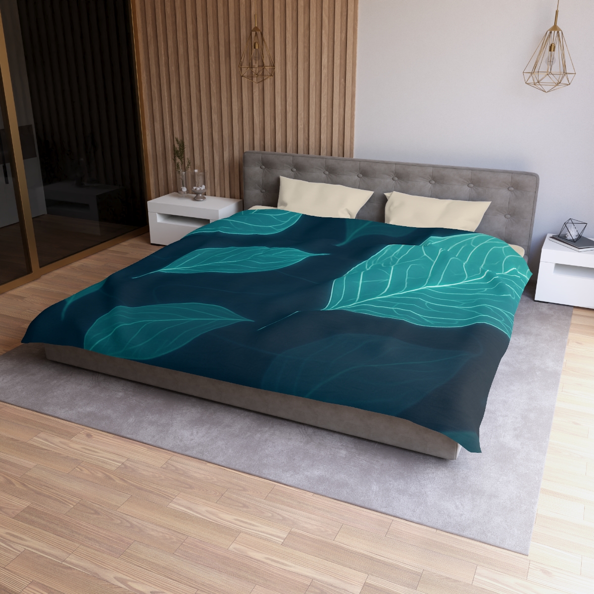 Orbiting Leaf Vein Circuit trendy bedroom duvets