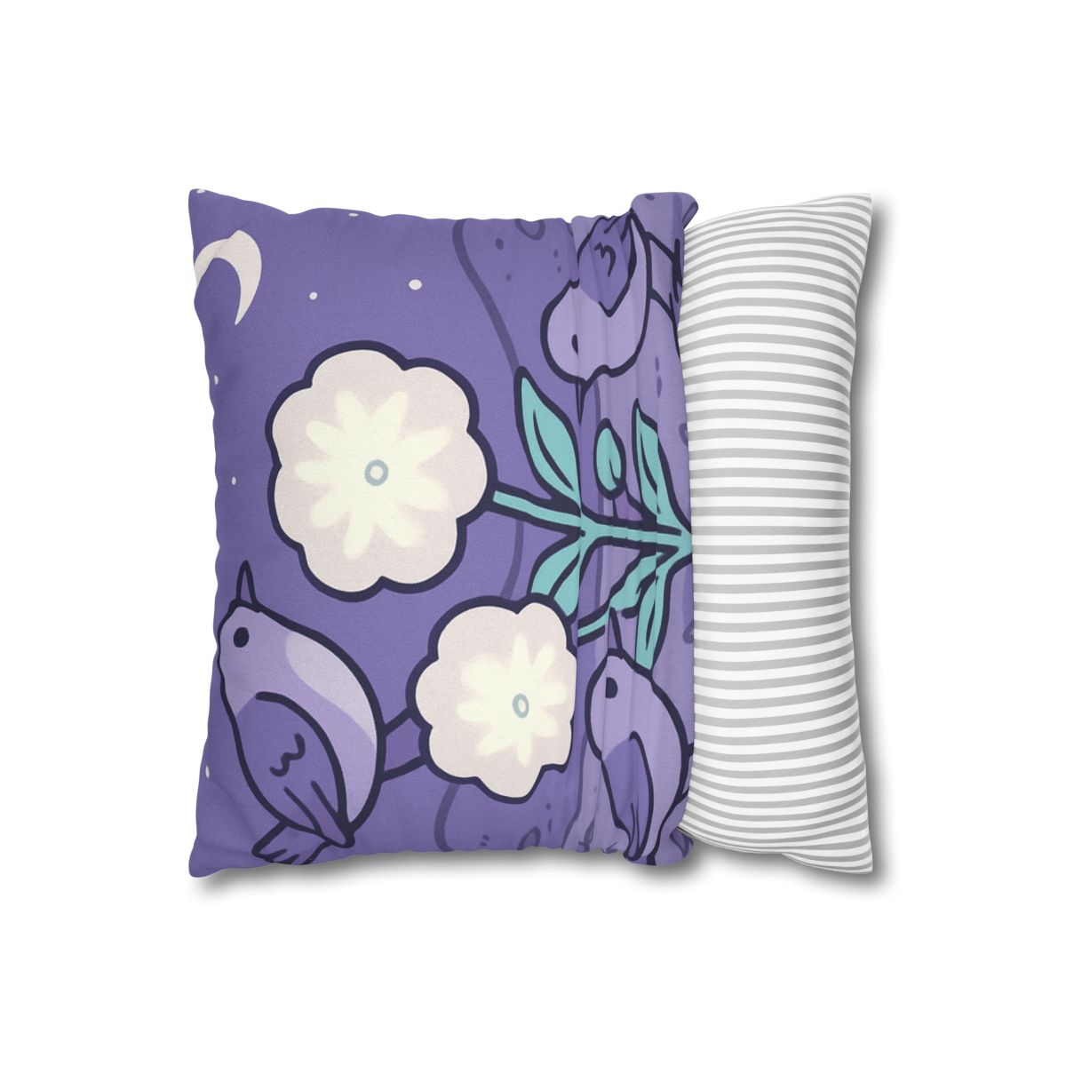 Moon Garden Nightingales designer print pillow cases