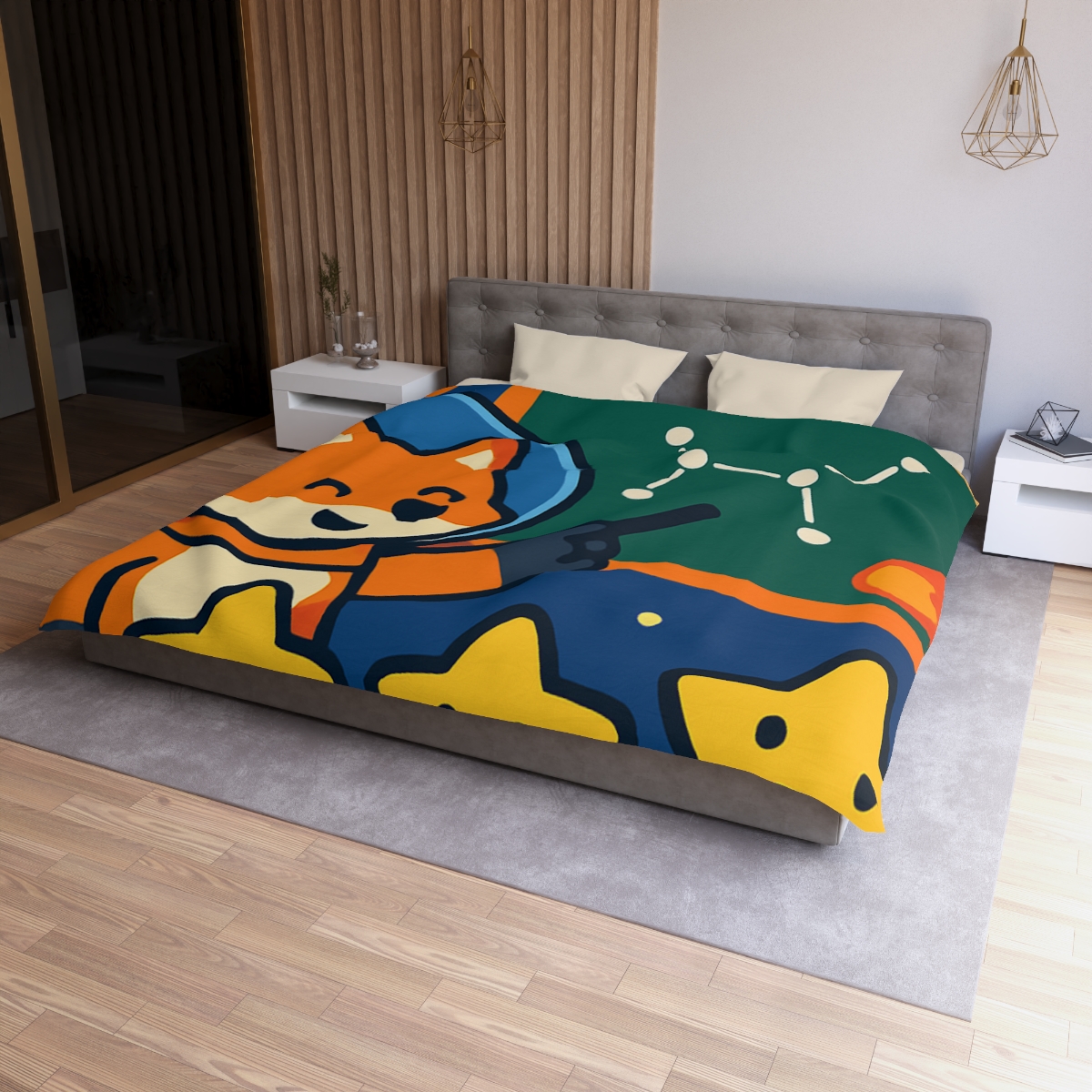 Comet Classroom Space Fox personalized bedding duvets