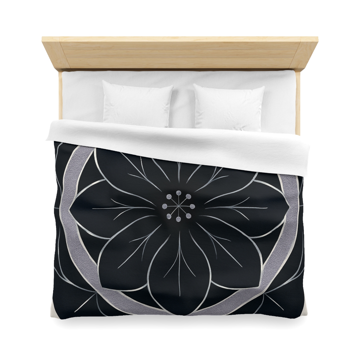 Petal Orbit Rosette designer printed duvets
