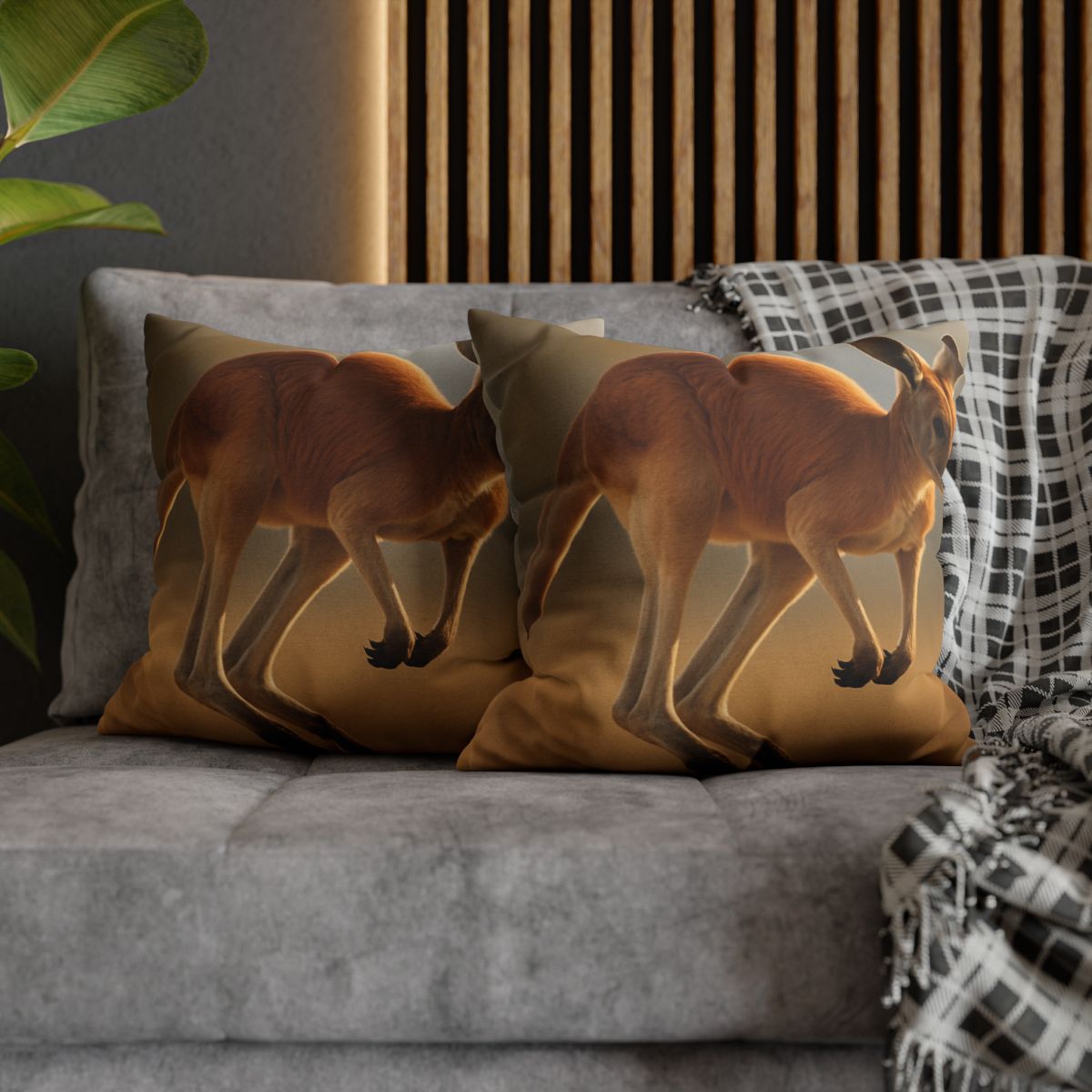 Ember Hop Red Kangaroo trendy patterned pillow cases