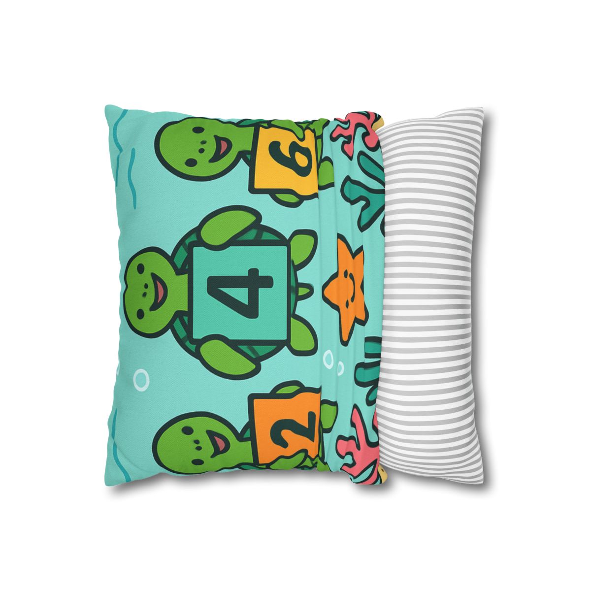 Coral Reef Math Parade Of Sea Turtles soft cotton pillow cases