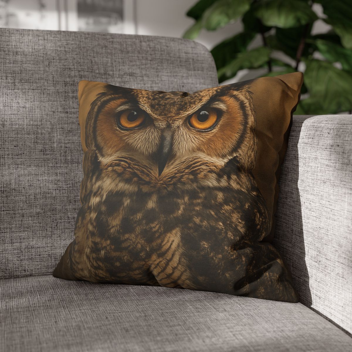 Amber Vigil Great Horned Owl personalized pillow covers