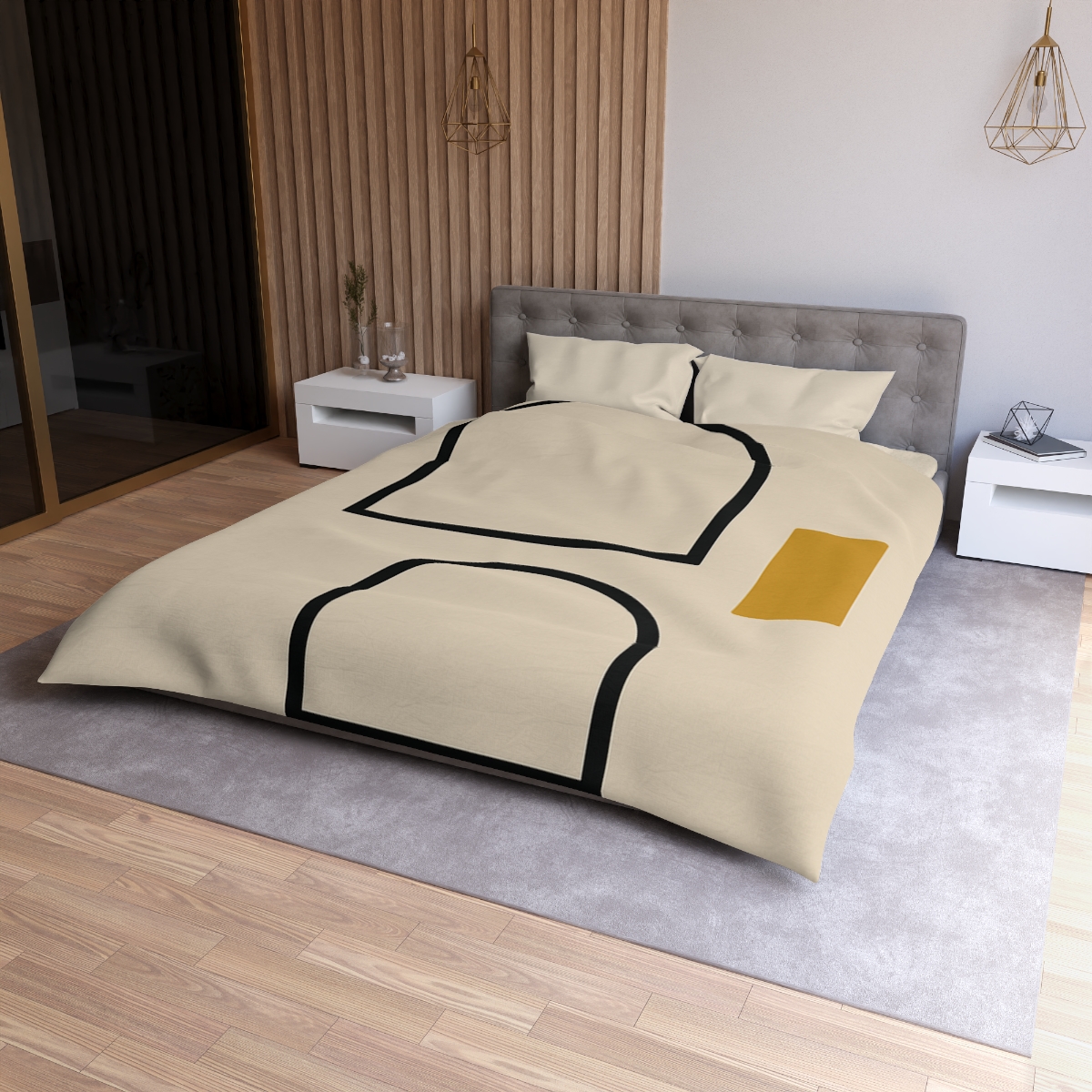 Arc Window Alignment designer printed duvets