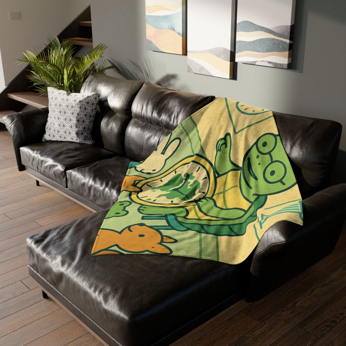 Time-Traveling Turtle School decorative home blankets