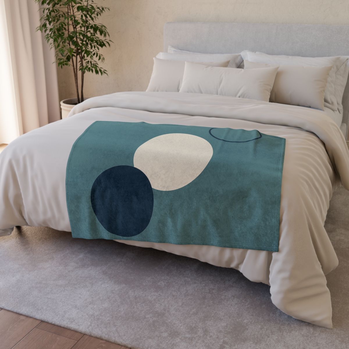 Staggered Trio Of Circles Harmony designer printed blankets