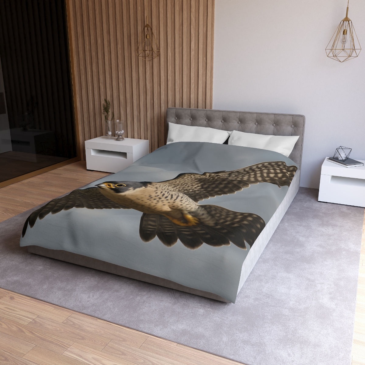 Sky Lance Peregrine Falcon personalized bedding duvets