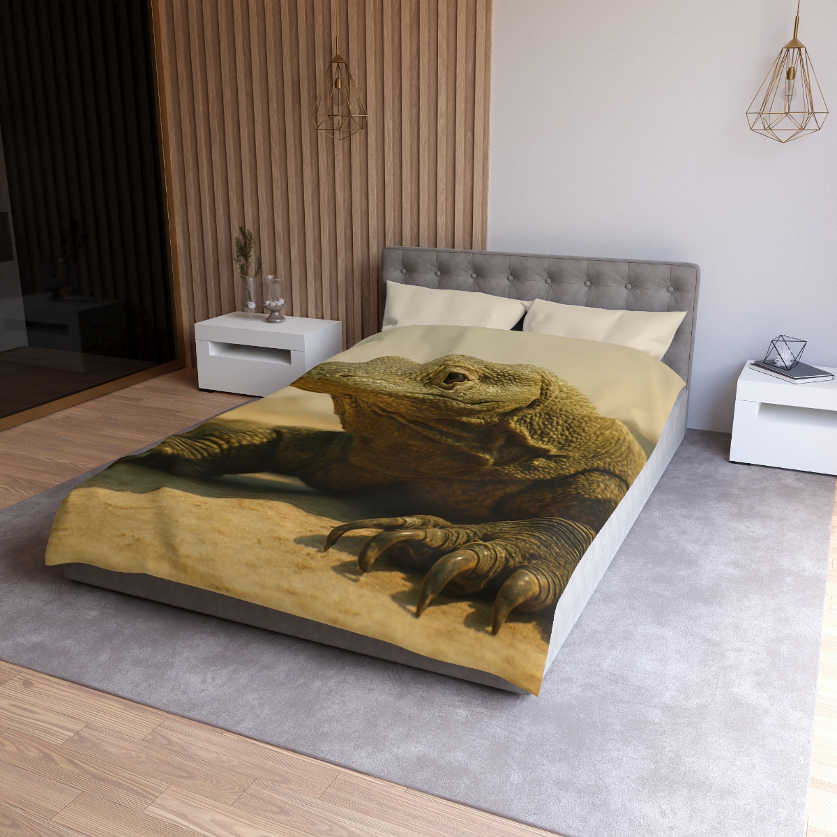 Ancient Sentinel Komodo Dragon personalized bedding duvets