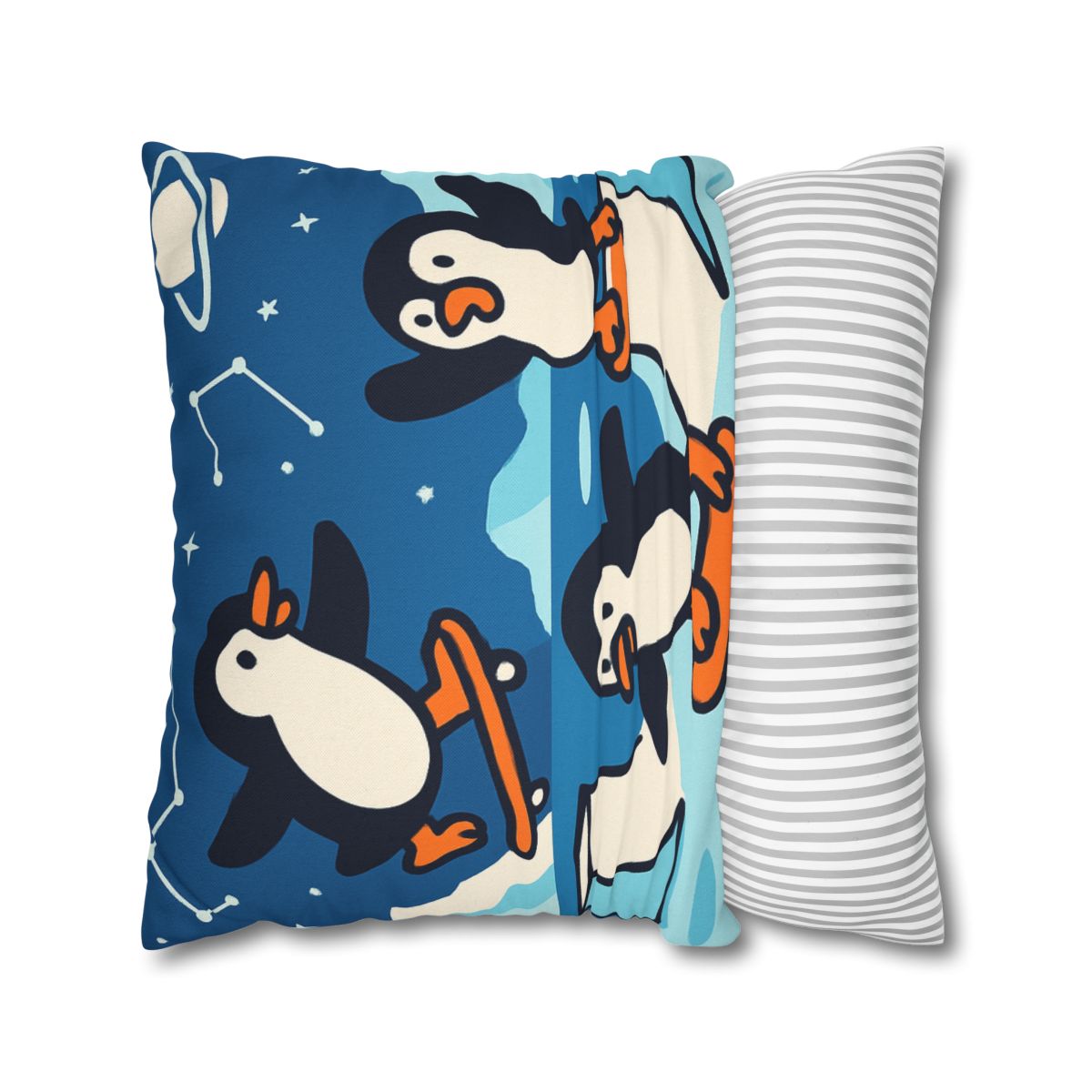 Galaxy Skate Park Penguins stylish decorative pillowcases