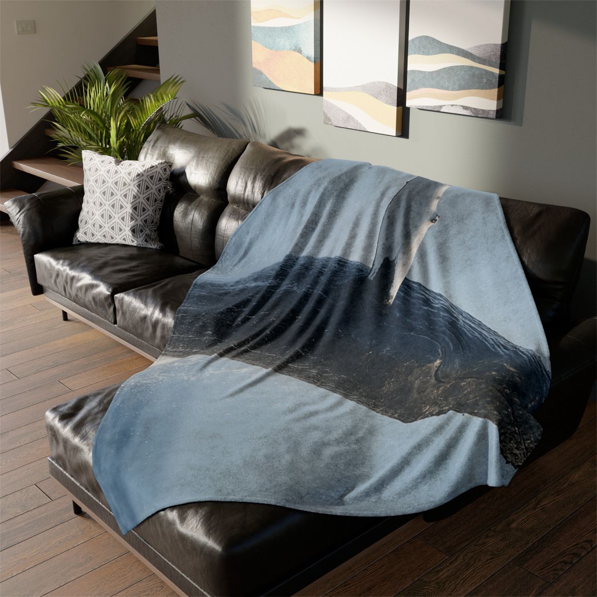 Humpback Whale Rising Calm custom blankets