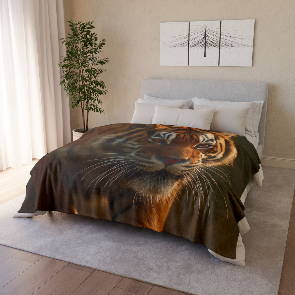 Forest Stalker Bengal Tiger personalized cozy blankets