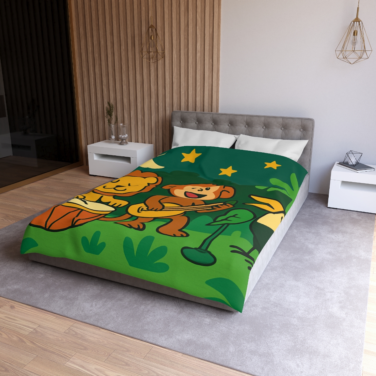 Moonlight Jungle Orchestra personalized bedding duvets