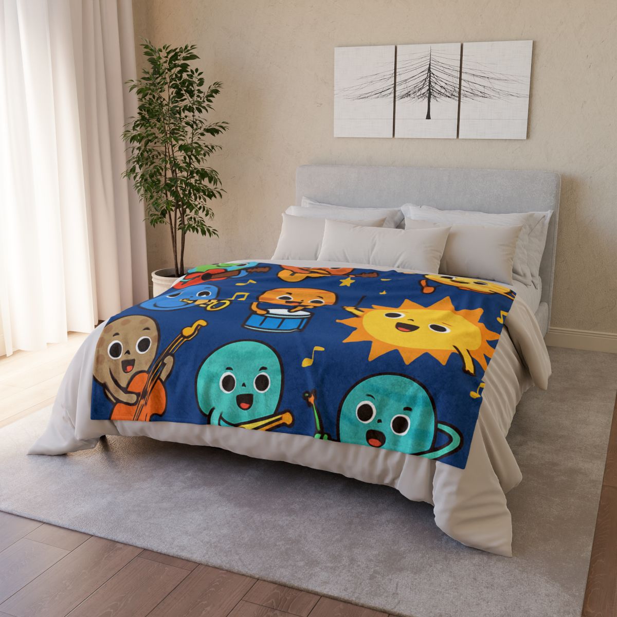 Planetary Music Band soft fleece blankets