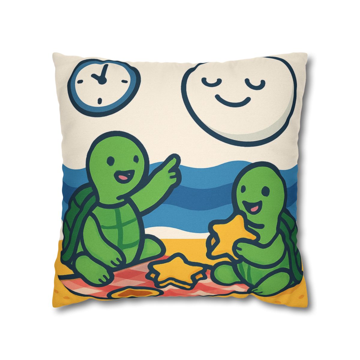 Moon Turtles Tide Time Picnic personalized pillow covers