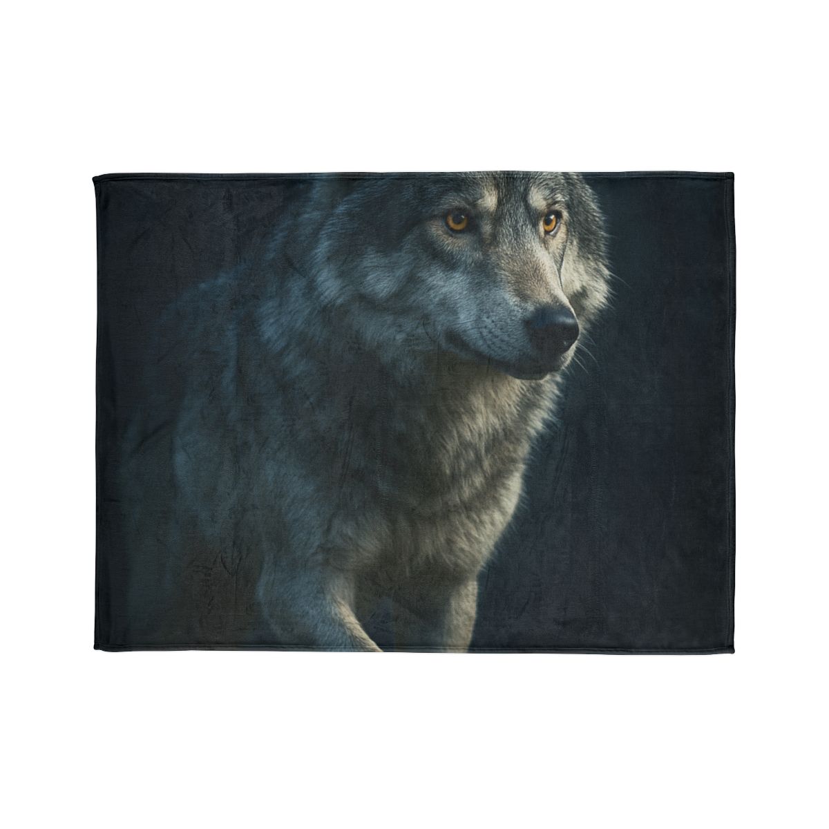 Moonlit Pause Gray Wolf personalized cozy blankets