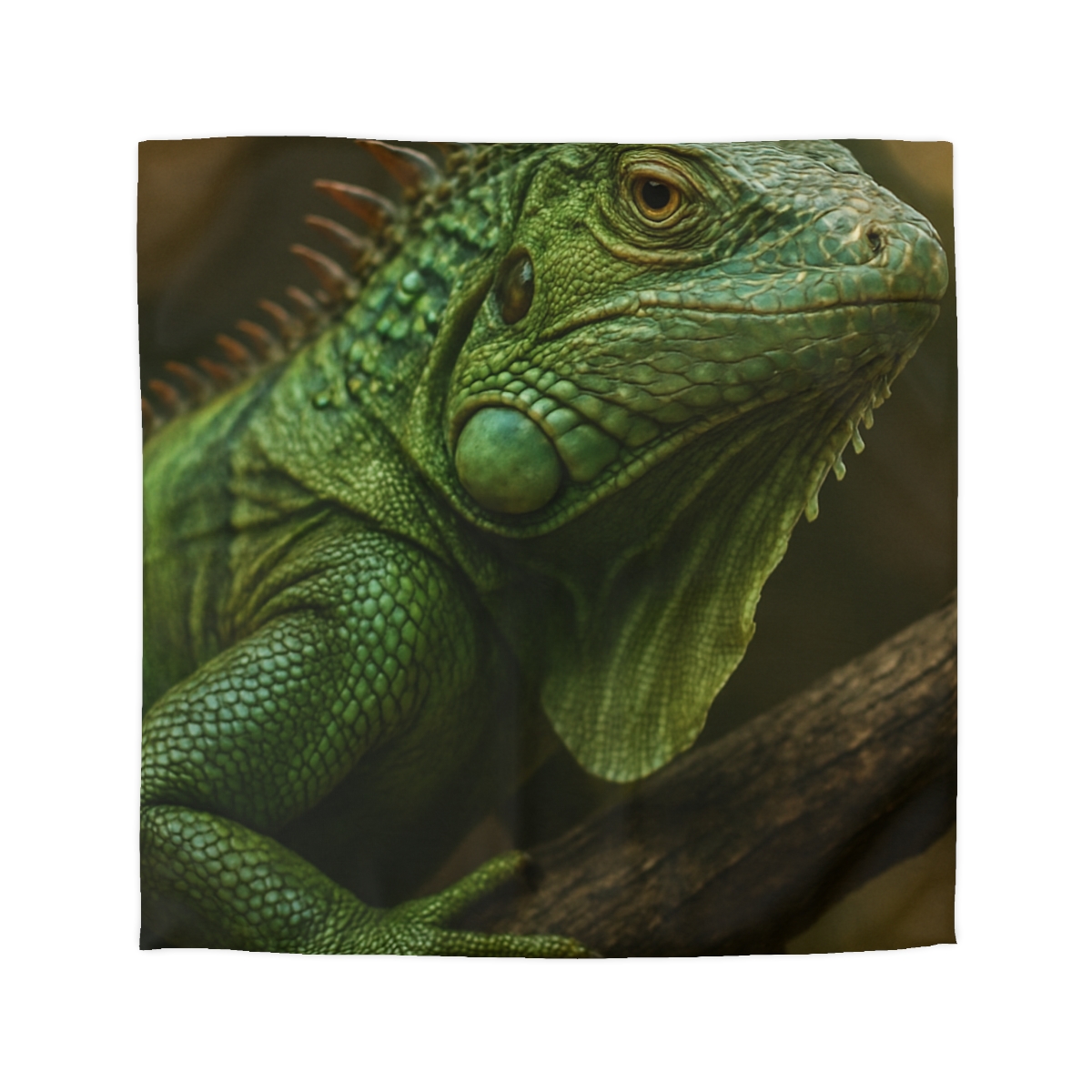 Starlit Stillness Green Iguana designer printed duvets