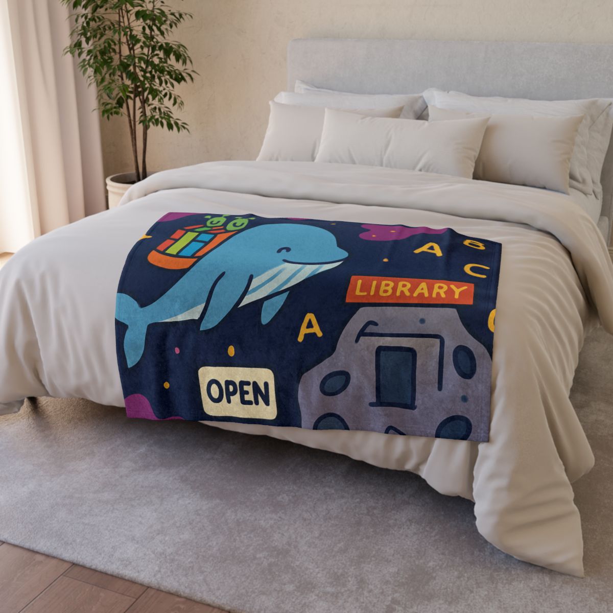 Nebula Library Whale decorative home blankets