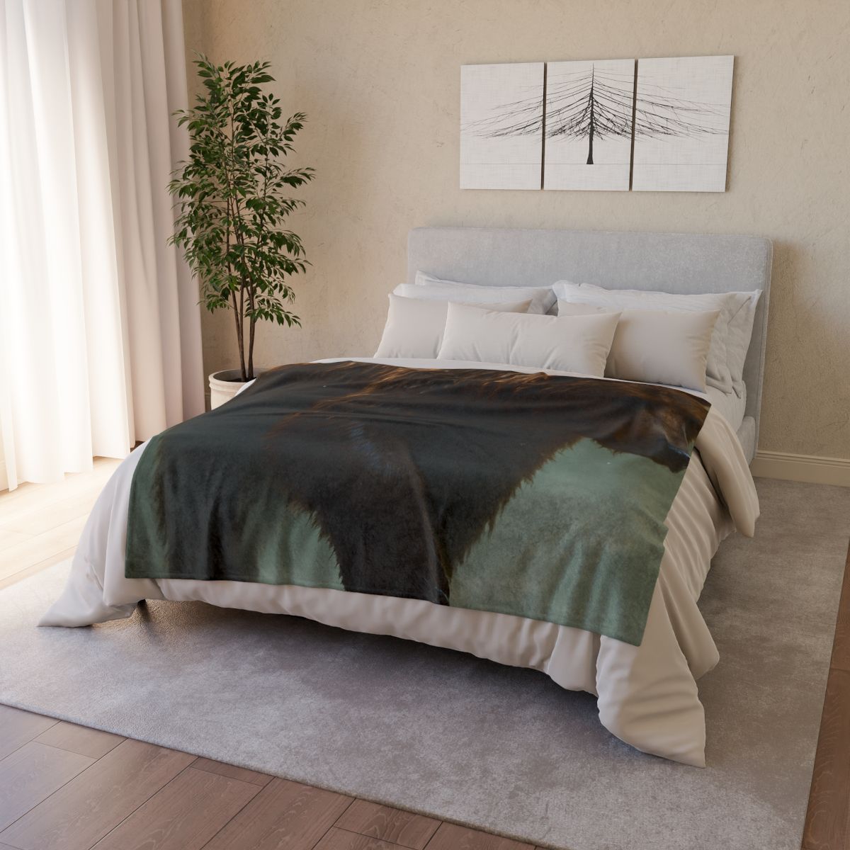 River King Grizzly Bear designer printed blankets