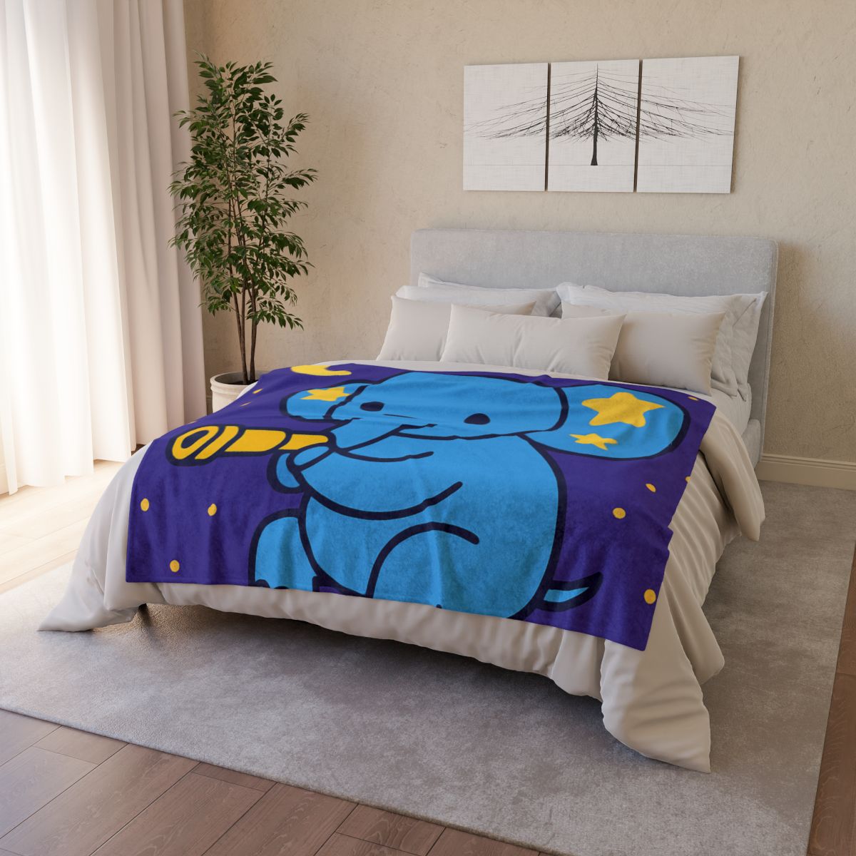 Starlight Safari Elephant personalized cozy blankets