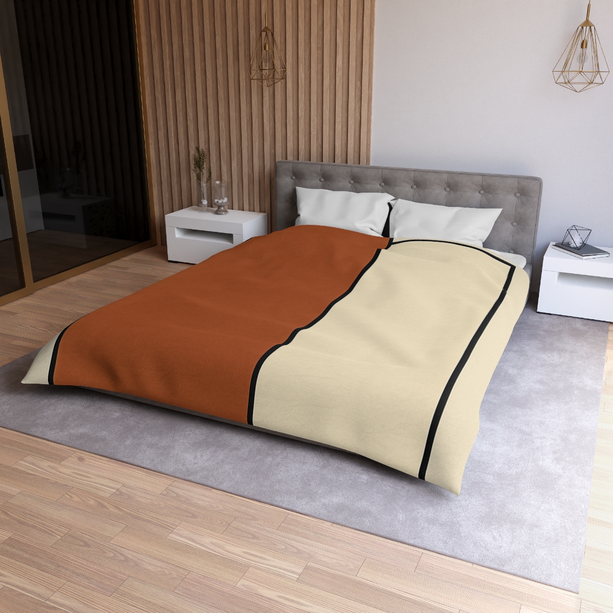 Offset Rectangle Pairing personalized bedding duvets