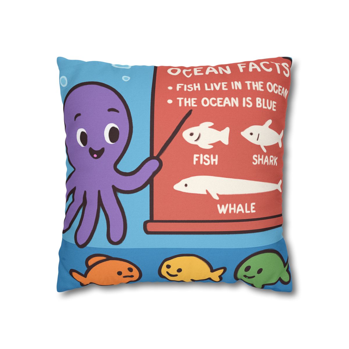 Coral Classroom With Professor Octopus soft cotton pillow cases