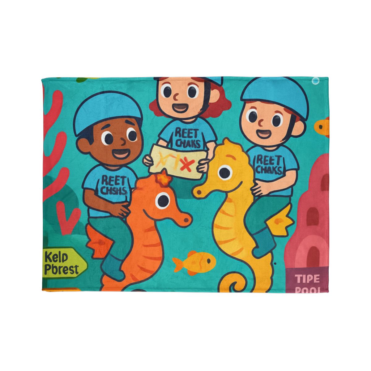 Coral City Map Of The Friendly Reef Rangers decorative home blankets