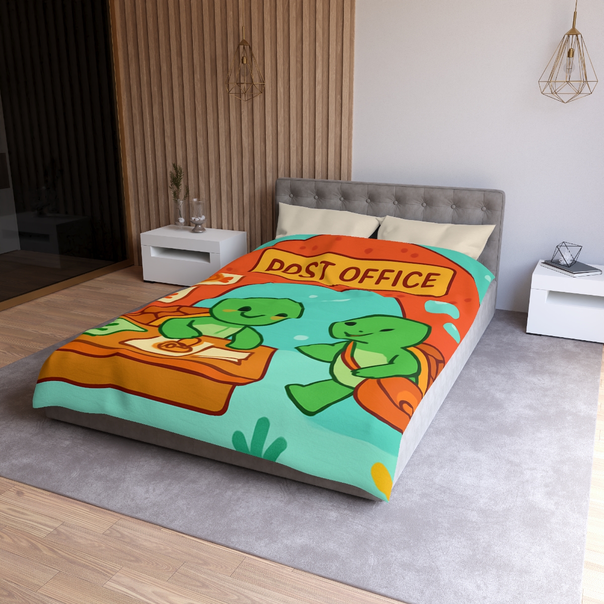 Coral Reef Post Office Run By Sea Turtles unique patterned duvets